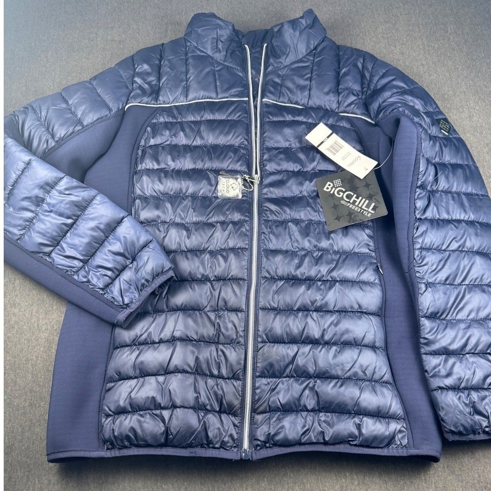 BIGCHILL Freestyle Puffer Jacket Navy Blue Light Cloud Tech Full Zip Women's L
